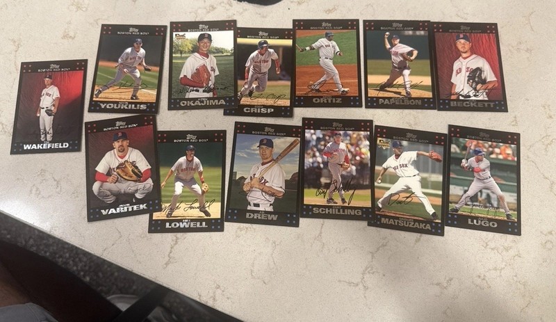 2007 Topps Red Sox Baseball Cards - Lot Of 15