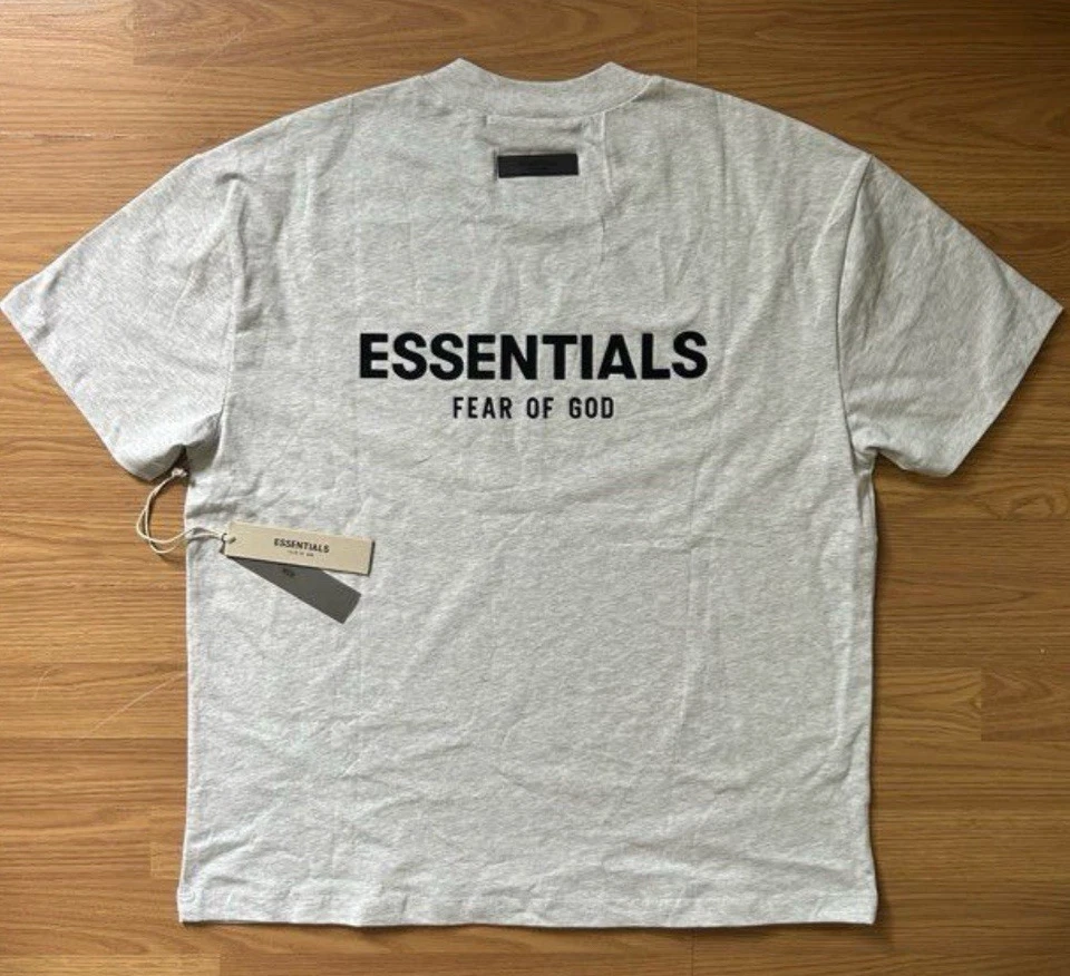 ESSENTIALS Fear of God T-shirt homme gris coton jersey logo manches courtes M - Photo 3/4