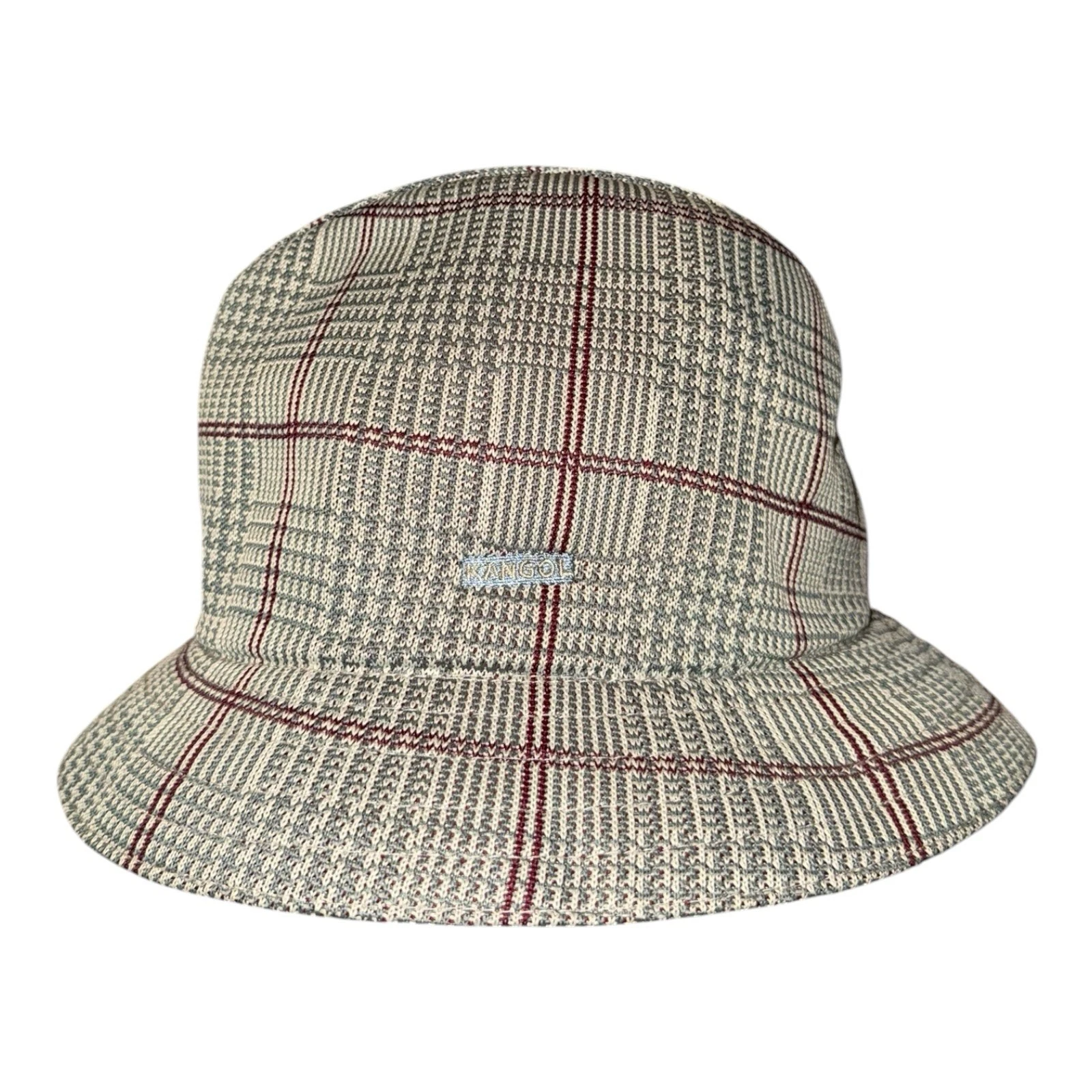 Kangol Bucket Hat Size Large Grey Red Tropic Plaid Player Y2K Outdoor 6981BC