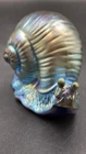 Fenton Glass Favrene Iridescent Iridized Over Cobalt Blue Snail Figurine