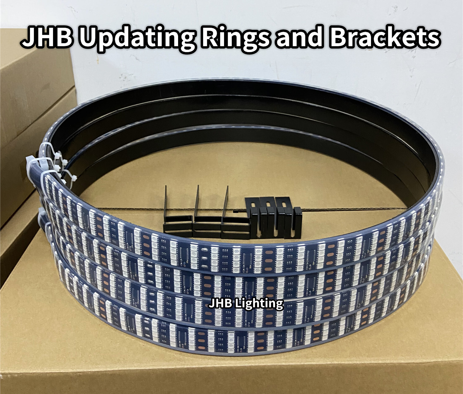 JHB  17.5" APP Remote QUAD ROW CHASING Flowing LED Wheel Rings Lights（Metal）