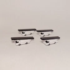 4x White Narrowbody BELT BAG LOADERS GSE Airport Vehicles Models 1:200 Scale