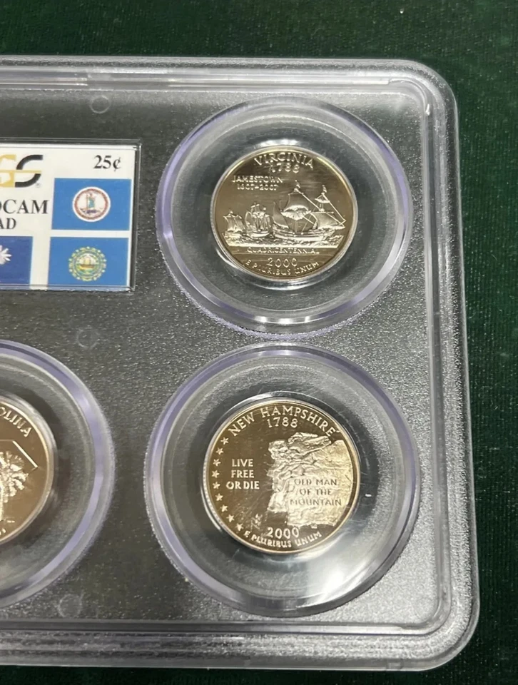 2000-S Quarter Proof 25c PCGS PR69DCAM Deep Cameo Set MA MD SC NH VA Complete! - Image 4 of 4