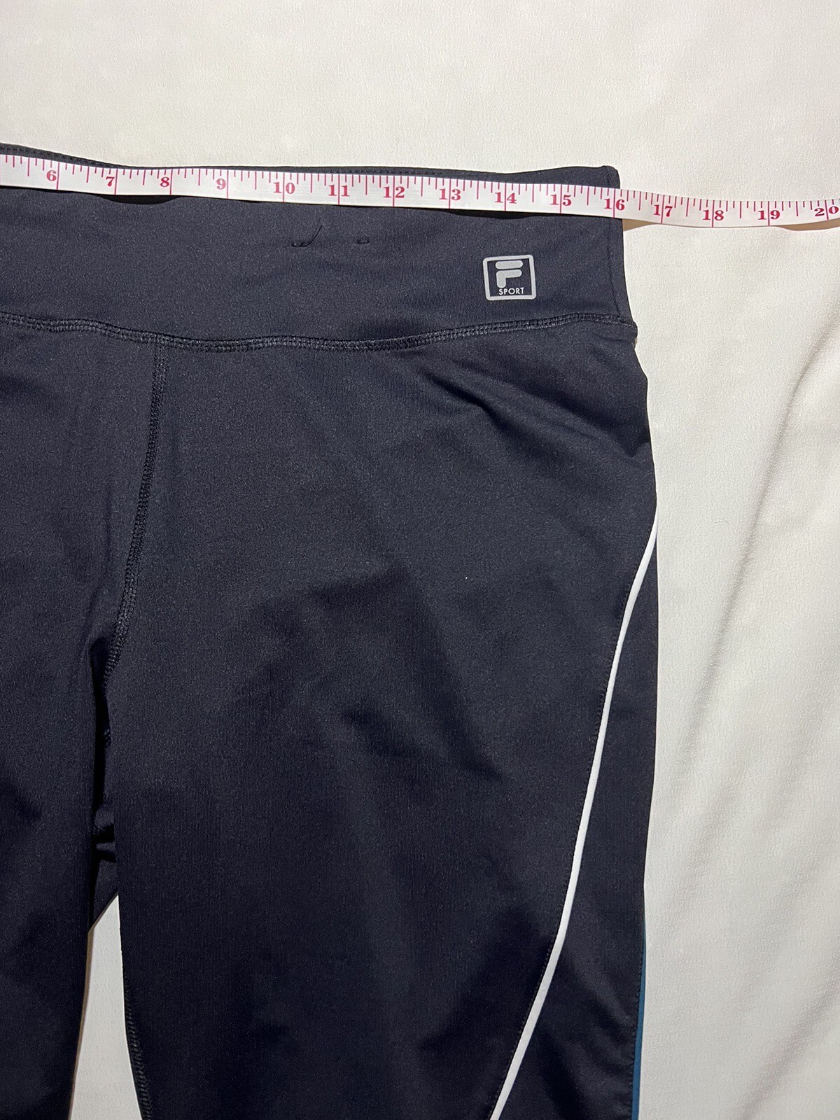 .Leggings .Fila Sport donna piped running crop colore nero bacca rosalie taglia L