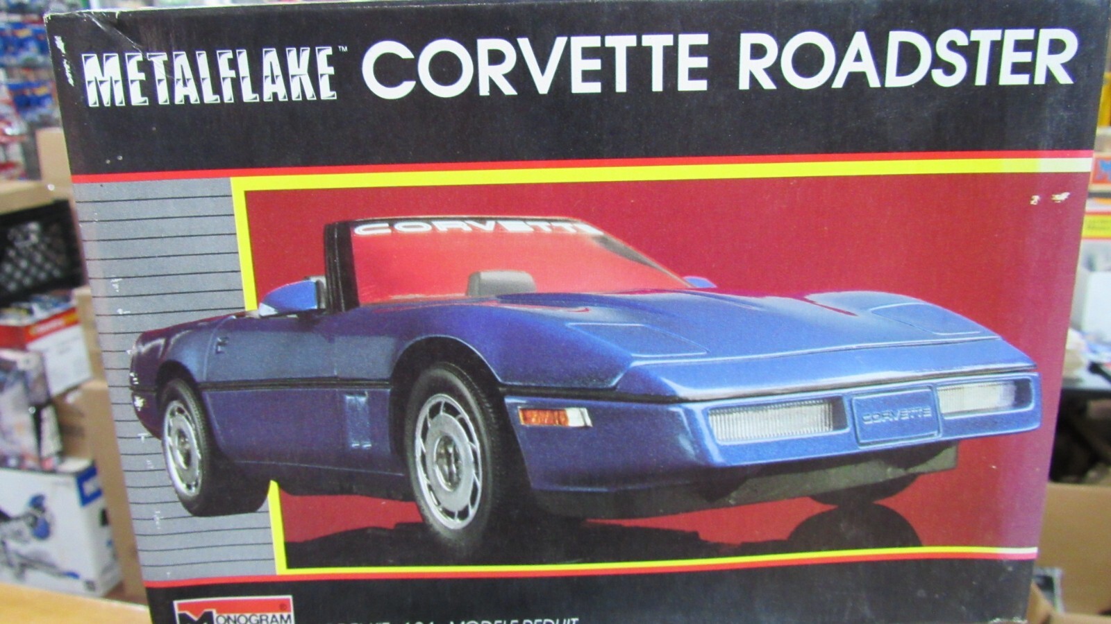 Monogram 1987 Chevrolet Corvette Roadster MetalFlake BLUE 1/24 Model  2742 OPEN