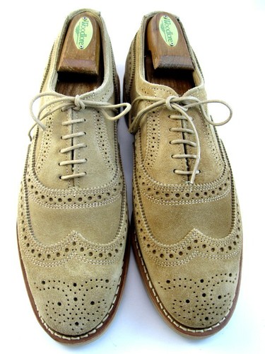 Wingtip Oxfords 9.5 D Camel Suede (823 