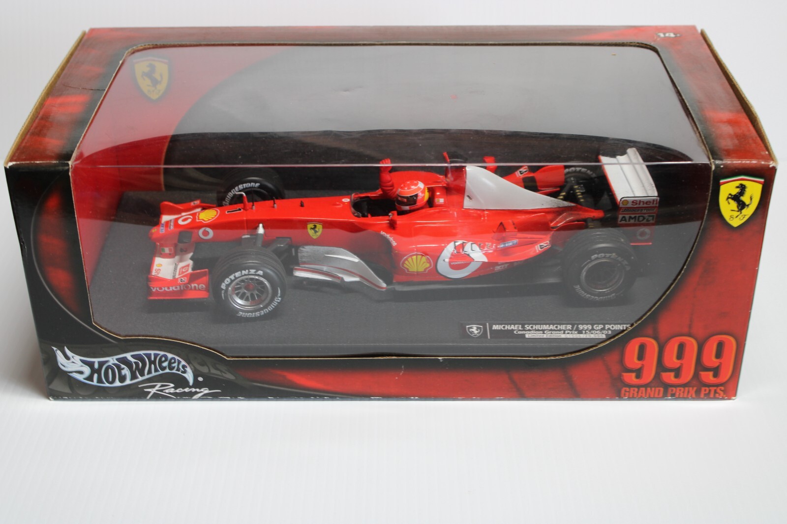 Michael Schumacher Hot Wheels 1/18 Scale Diecast 999 Points Canadian GP ...
