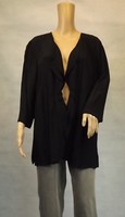 ★ Ulla Popken ★ 48 ~ Offene Blusenjacke Jacke Bluse ~ Schwarz ~ Neu