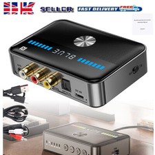 Bluetooth 5.3 Receiver Transmitter Wireless 3.5mm AUX NFC to 2 RCA Audio Adapter