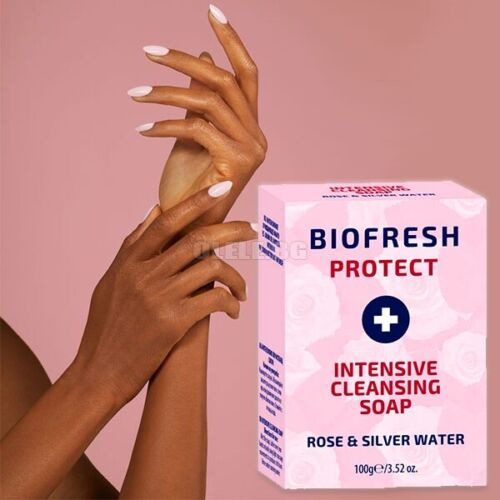 BIOFRESH PROTECT INTENSIVE CLEANING BAR SOAP GLYCERIN, ROSE & SILVER WATER 100gr - Picture 8 of 12