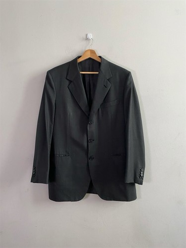 Brioni Parigi Single Breasted Wool Blazer Handmade Mens Size 52R Dark Grey