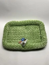 Furhaven Nap Pet Bed Dog Cat Padded Bolster Medium M 21” x 30” Green Ultra Plush