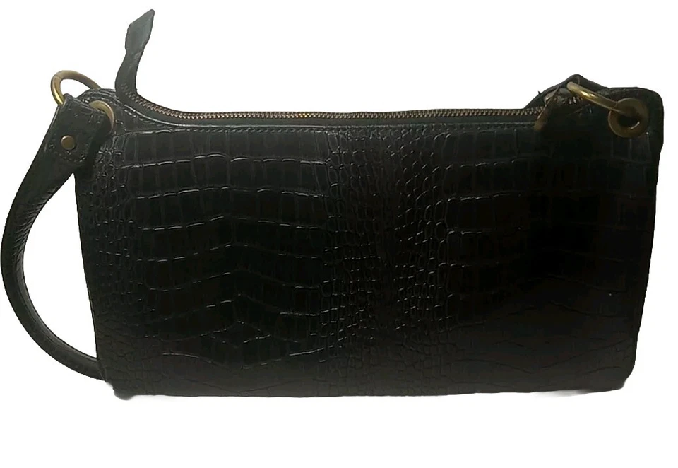 Bolso de hombro Simply Vera negro imitación cuero estampado animal Foto 2 de 4