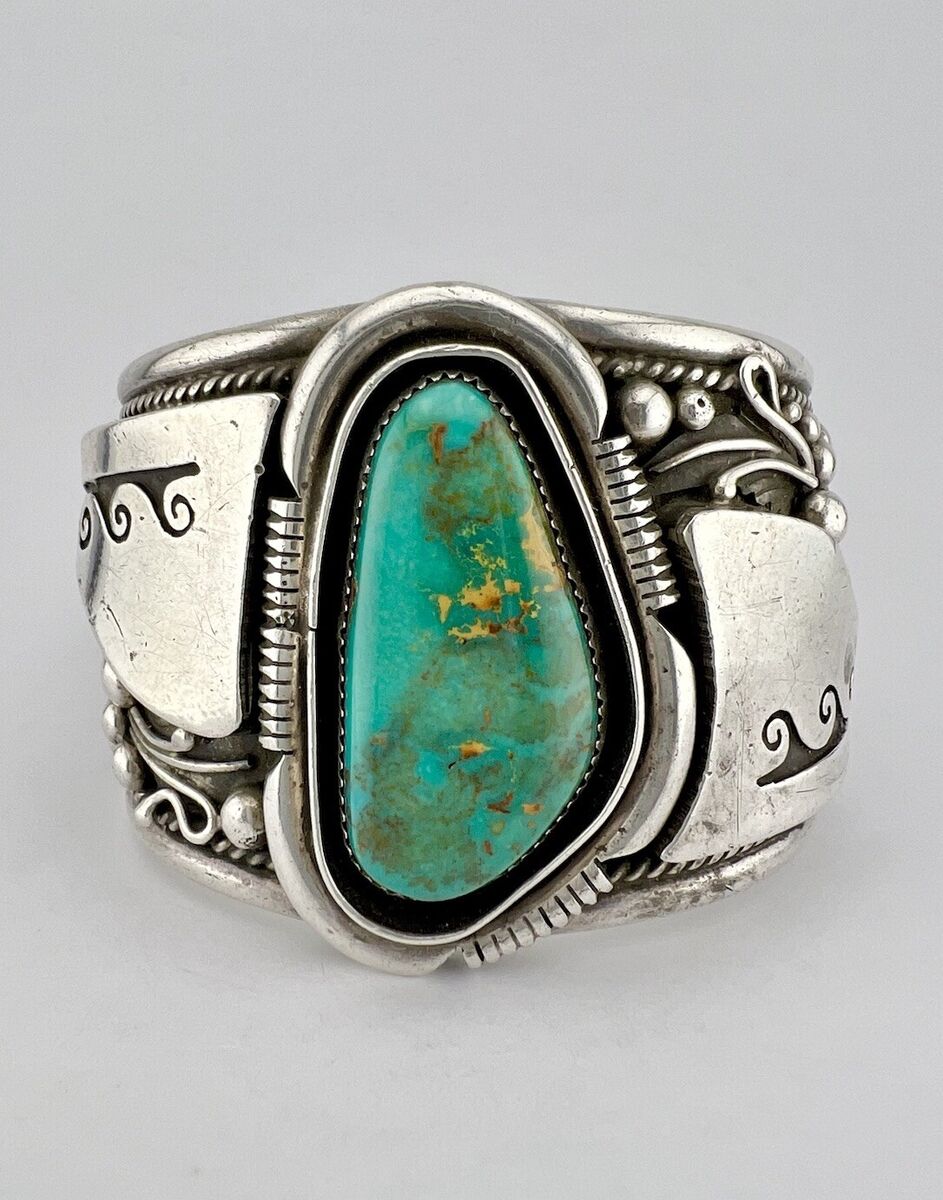MARVELOUS 3D KACHINA ROYSTON TURQUOISE STERLING SILVER BRACELET MARVELOUS 3D KACHINA ROYSTON TURQUOISE STERLING SILVER BRACELET