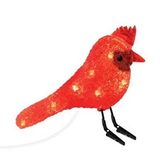 Aurio 6 IN LED Red Christmas Cardinal with Clipped Feet