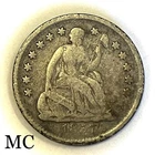 1857 seated liberty silver half dime. H10C. Fine