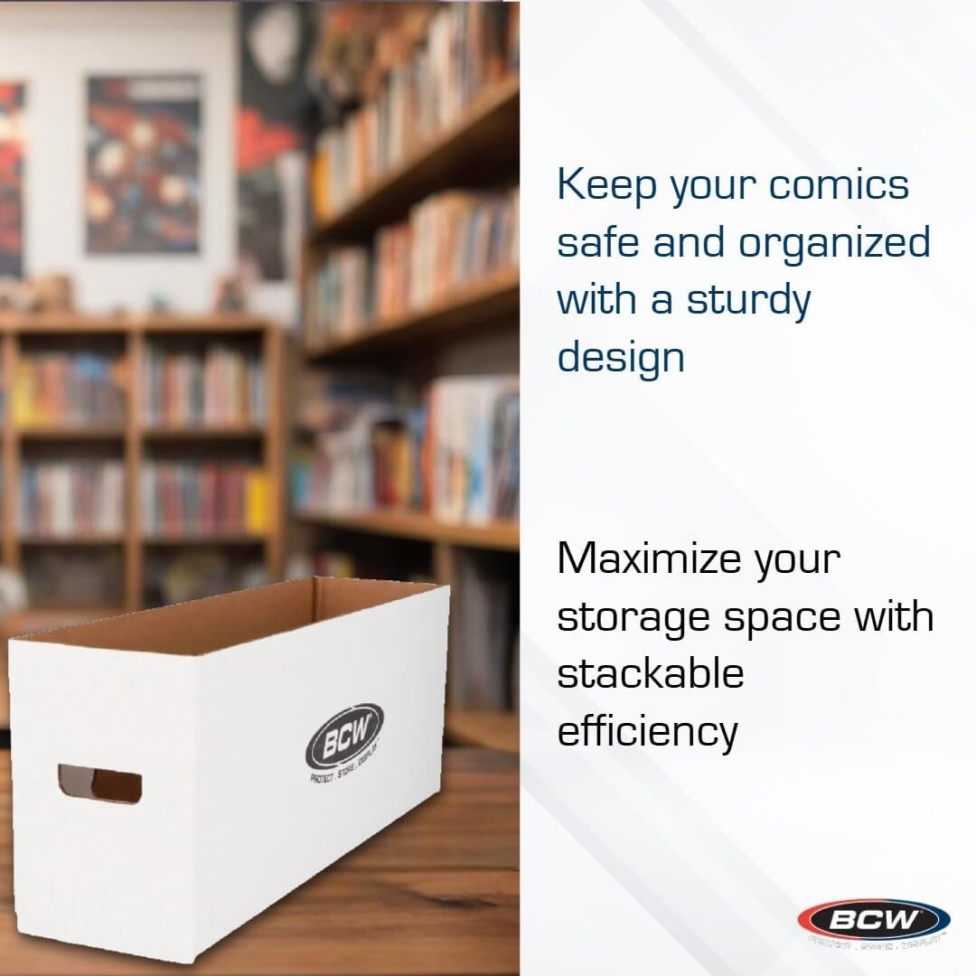 Long Comic Book Storage Box BCW Holds 200-225 Books Stackable 10 Units Deal