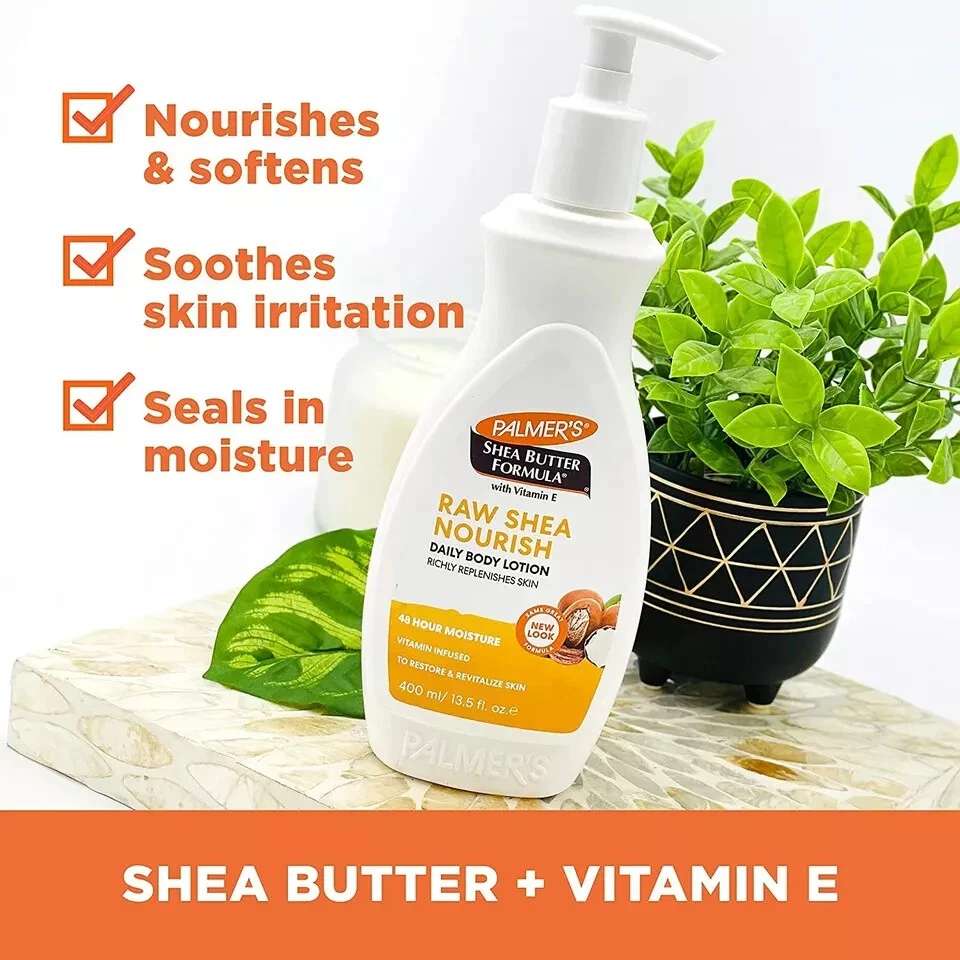 Palmers Shea Formula with Vitamin E Raw Shea Butter Pump Lotion 400ml x 3 - Image 2 of 4