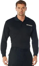 Rothco Moisture Wicking Long Sleeve Security Polo - Men's Black  Size M Shirt