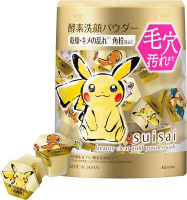 Pokemon Limited Kanebo Suisai Enzyme Beauty Clear Gold Powder Face Wash PO JPN