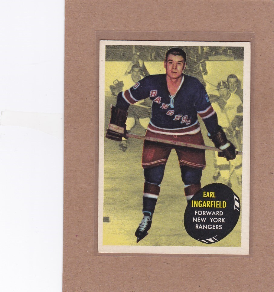 1961-62 TOPPS HOCKEY EARL INGARFIELD #49 RANGERS EX+ *A24837