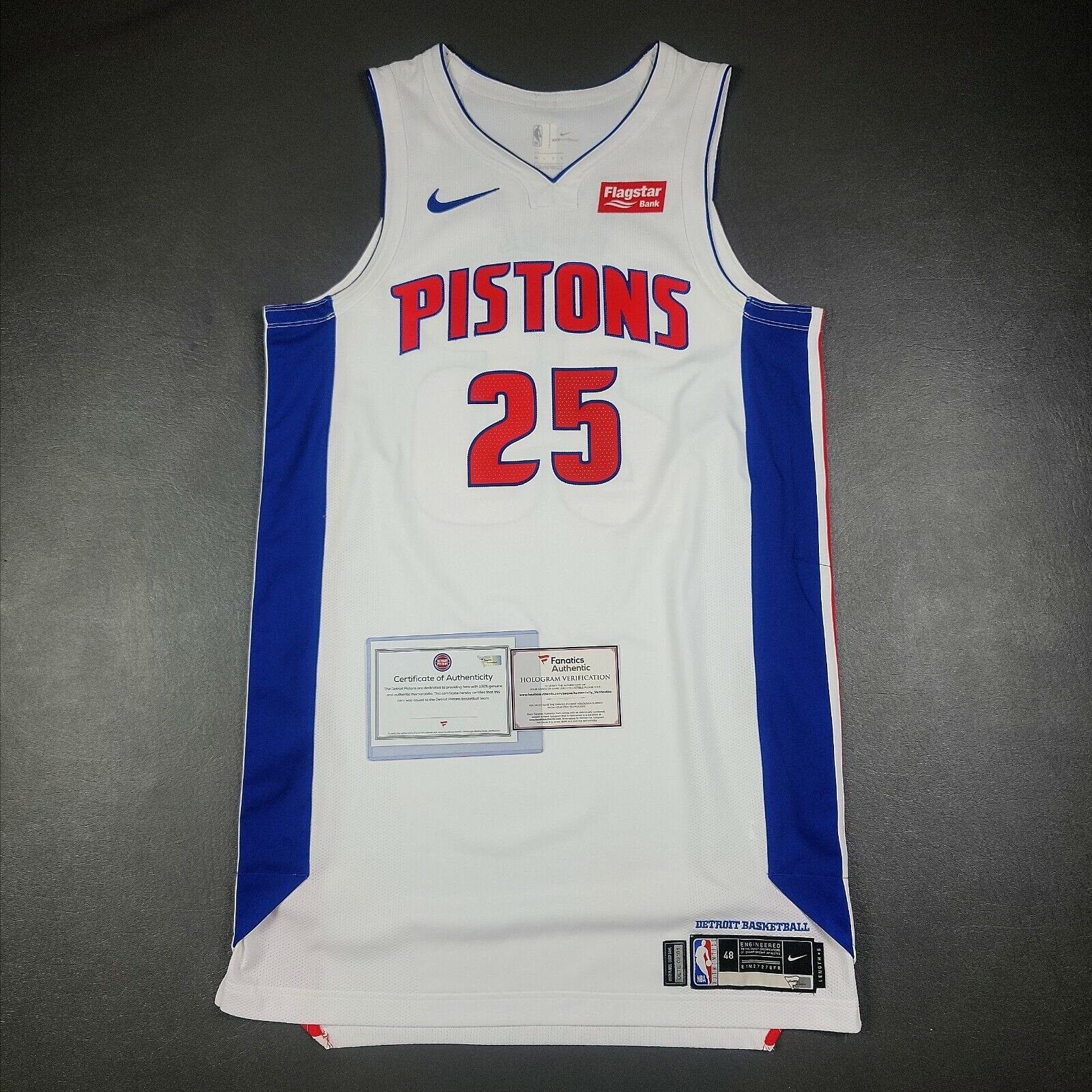 New HOSFM Men's Derrick Rose #25 Detroit Pistons Team Jersey Royal  Blue XL Fit