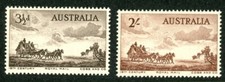 Australia 1955 Cobb & Company Mail Coach, Scott #281-282, SG 284-285, VF Mint NH
