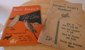 Vintage Parrakeet Handbook & Hartz Mountain Pet Care Booklet- 1950's