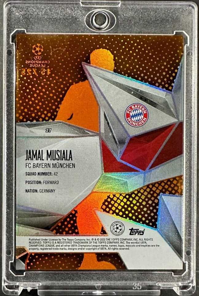 2022 Topps Jade Edition UEFA Club Competitions Orange /25 Jamal Musiala - Image 2 of 2