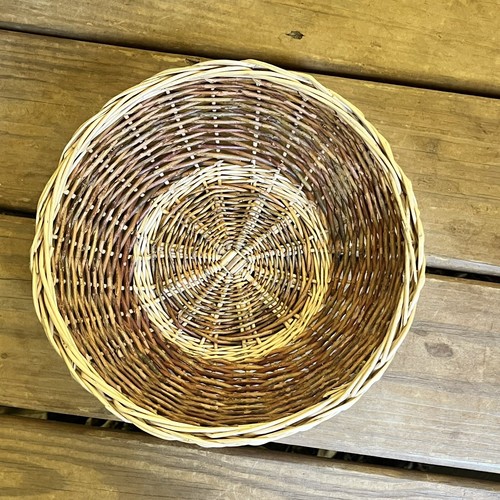 "Cesta de almacenamiento de mimbre tejida redonda vintage decoración rústica rural 10""" - Imagen 2 de 6