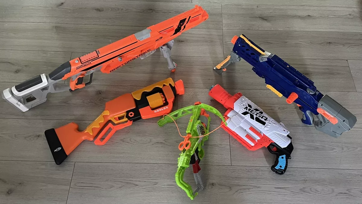 Nerf Lot - RaptorStrike, Roblox, Mega XL Big Rig Blaster, CS-6 Rifle,  Zombie Bow