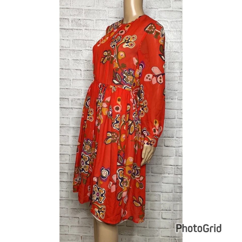 MSGM Vestido Seda Estampado Floral 42 S Foto 2 de 4