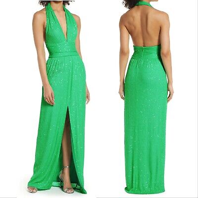 SHO TADASHI SHOJI Sasha Sequin Halter Maxi GOWN Dress Size 8 SHO TADASHI SHOJI Sasha Sequin Halter Maxi GOWN Dress Size 8