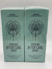 2 Base Labs Piercing Aftercare Spray | Saline Solution for Piercings, Bumps 4 oz