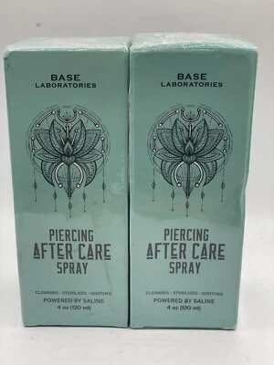 BASE LABORATORIES 2 Base Labs Piercing Aftercare Spray | Saline Solution for Piercings, Bumps 4 oz