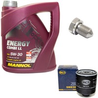 MotoröL Set ÖLfilter SM836 5W30 4 Liter + ÖLablassschraube FüR Seat VW Golf IV