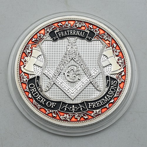 Freimaurer versilberte Metallmünze Freimaurerei Herausforderung Medaille Kunstdekoration - Bild 6 von 12