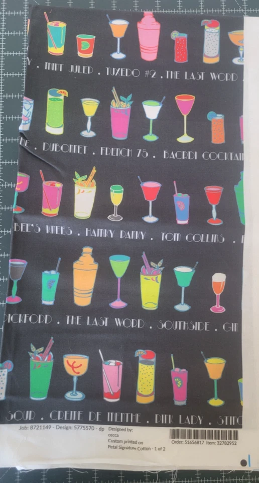 Tela de algodón de firma de pétalos de bebida mixta por yarda - tela de flor de cuchara Foto 3 de 4