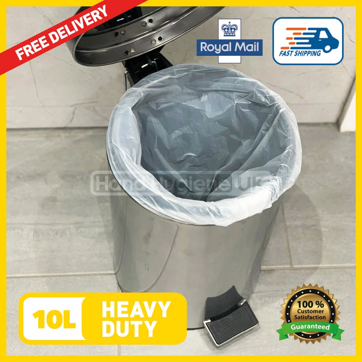 10L 20L Bin Bags Heavy Duty Pedal Bin Liners Extra Strong 10 Litre