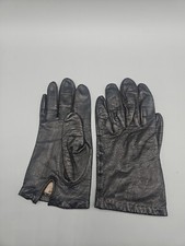 Aris Womens Black Leather Silk Lined Gloves Vintage Sz 7