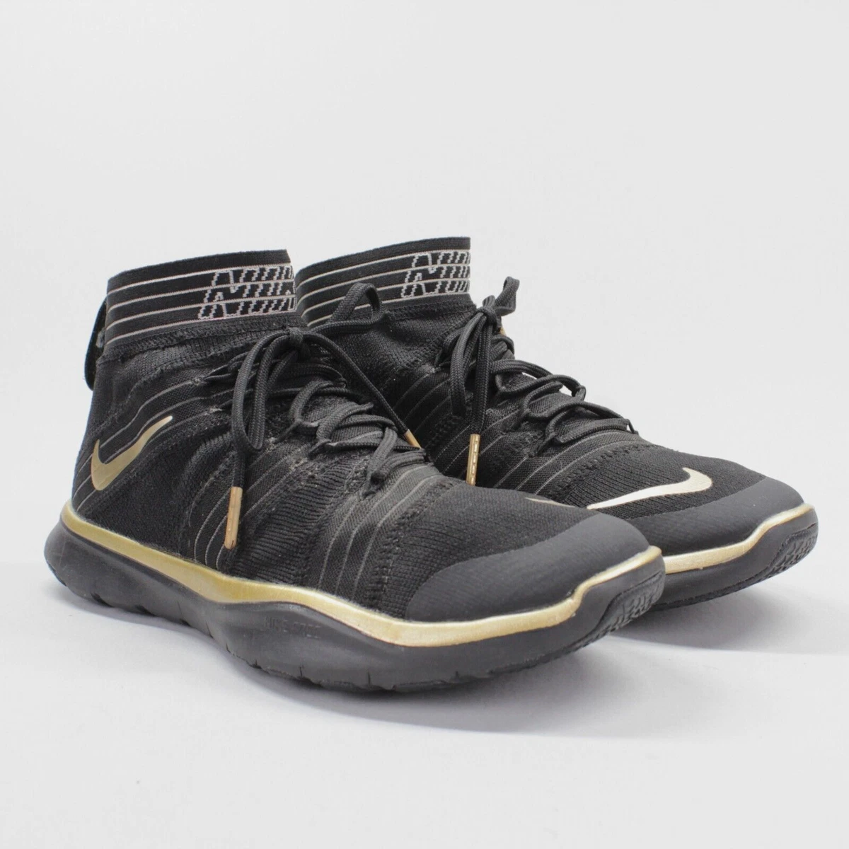 Nike Free Train Virtue Hustle Hart Mens Size 8 Black Metallic Gold