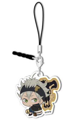 NEW Black Clover Asta Acrylic Charm Strap w/Ear Phone Jack Official Japan