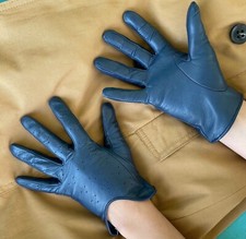  BRAND NEW Navy Blue Classic Stylish Leather Gloves BRAND NEW 