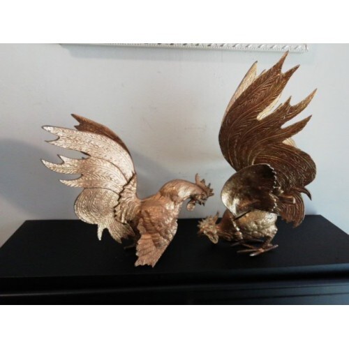 French Bronze Bird Statues Pair – "Pitukhy-Zadyry" – 20th C. – 18.5 cm Tall - Picture 1 of 5