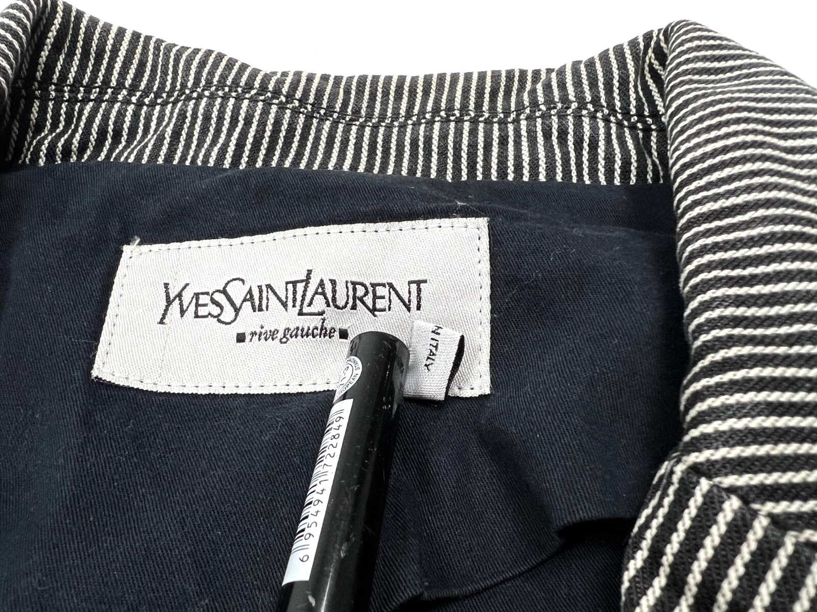 RARE VTG Auth Men's Yves SAINT LAURENT RIVE GAUCHE Striped Blazer Jacket - 48 image 7
