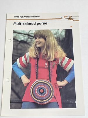 Muticolored Purse Round 10' Diameter Marshall Cavendish Crochet Pattern