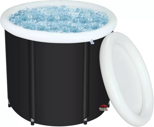 Vasca da Bagno Ghiaccio Portatile 100 Gal a Tuffo Freddo per Atleti e Ghiaccio Pieghevole P... - Foto 13 di 13