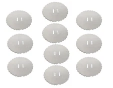 10 pcs White Genuine Suede Leather Scalloped Rosettes Slotted Rounds for Conchos