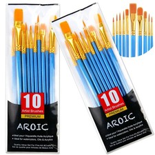 Acrylic Paint Brush Set, 2 Packs / 20 pcs Nylon Hair Brushes 20pcs-blue, Blue