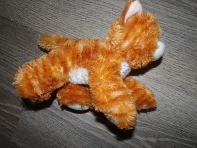 Aurora 6'' Plush  Kitten Soft Floppy Ginger White & Orange  Beans in Paws